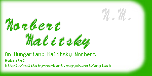norbert malitsky business card